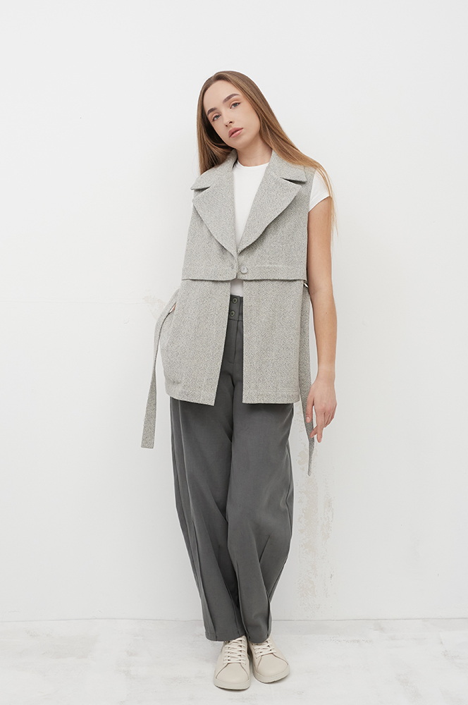 Камізелька твід світлий сірий (КА 104)